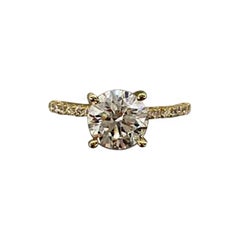 Collection Moyer Bague de fiançailles en or jaune 18 carats avec diamants taille brillant rond de 1,60 carat