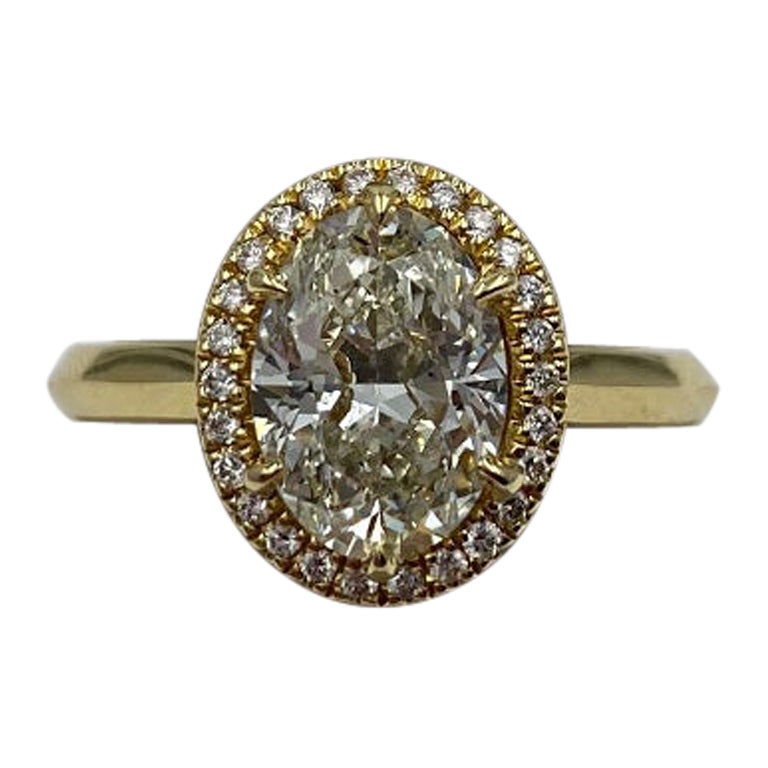 Moyer Collection 18K Yellow Gold 2.03ct Oval Halo Engagement Ring