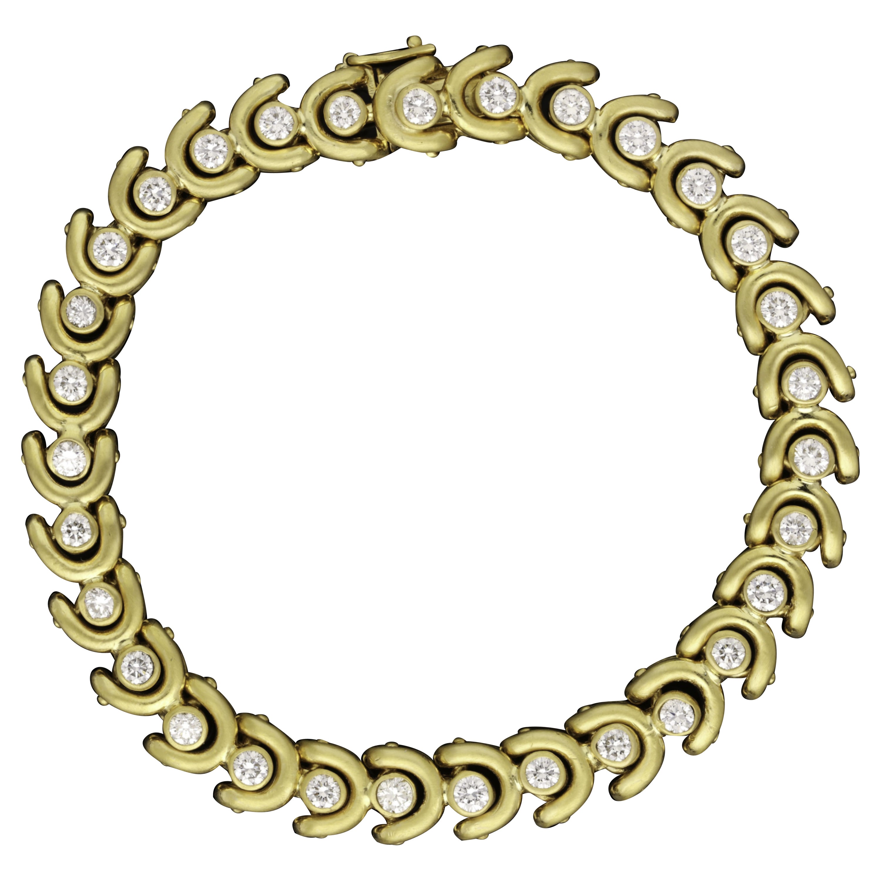 Van Cleef & Arpels Supple Vintage Gold and Diamond Bracelet, Circa 1955