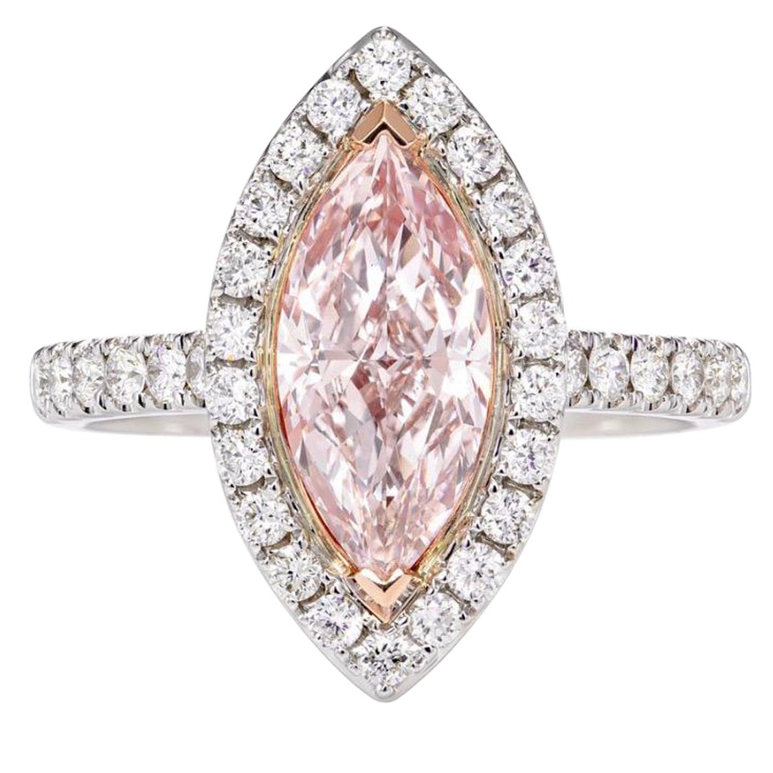 Customised Natural Fancy Pink Diamond Ring in 18K Rose Gold