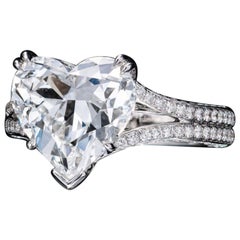 Emilio Jewelry GIA Certified 5.80 Carat Heart Diamond Ring 