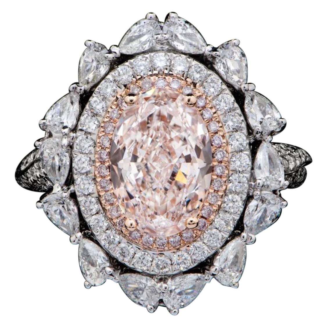 Emilio Jewelry GIA Certified 3.50 Carat Pink Diamond Ring