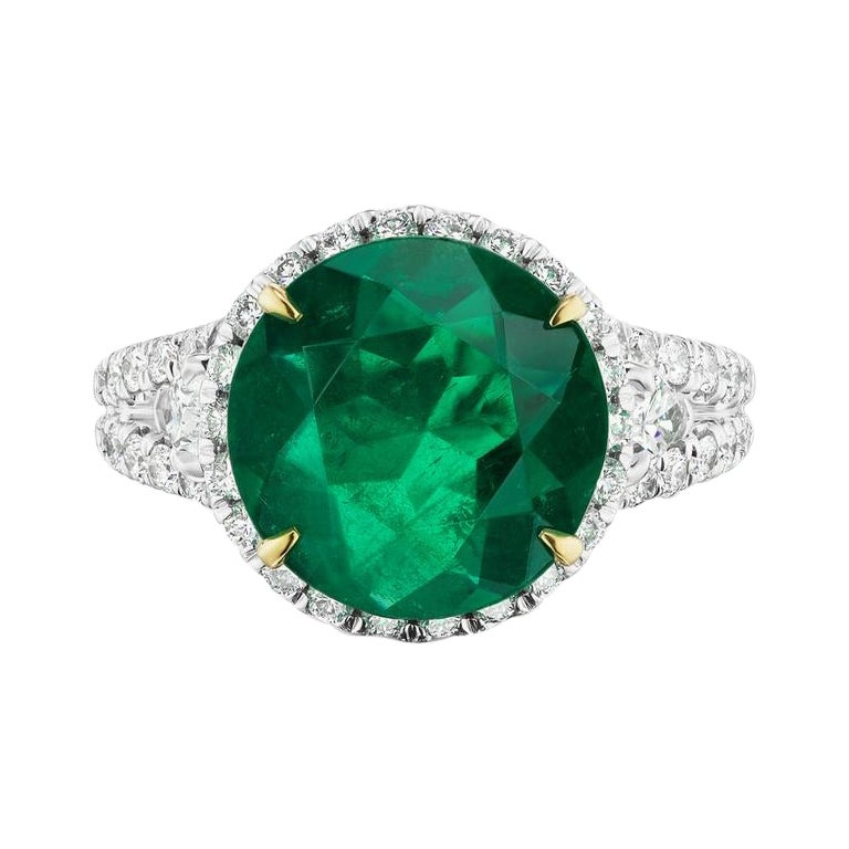 Colombian Emerald & Diamond Ring For Sale