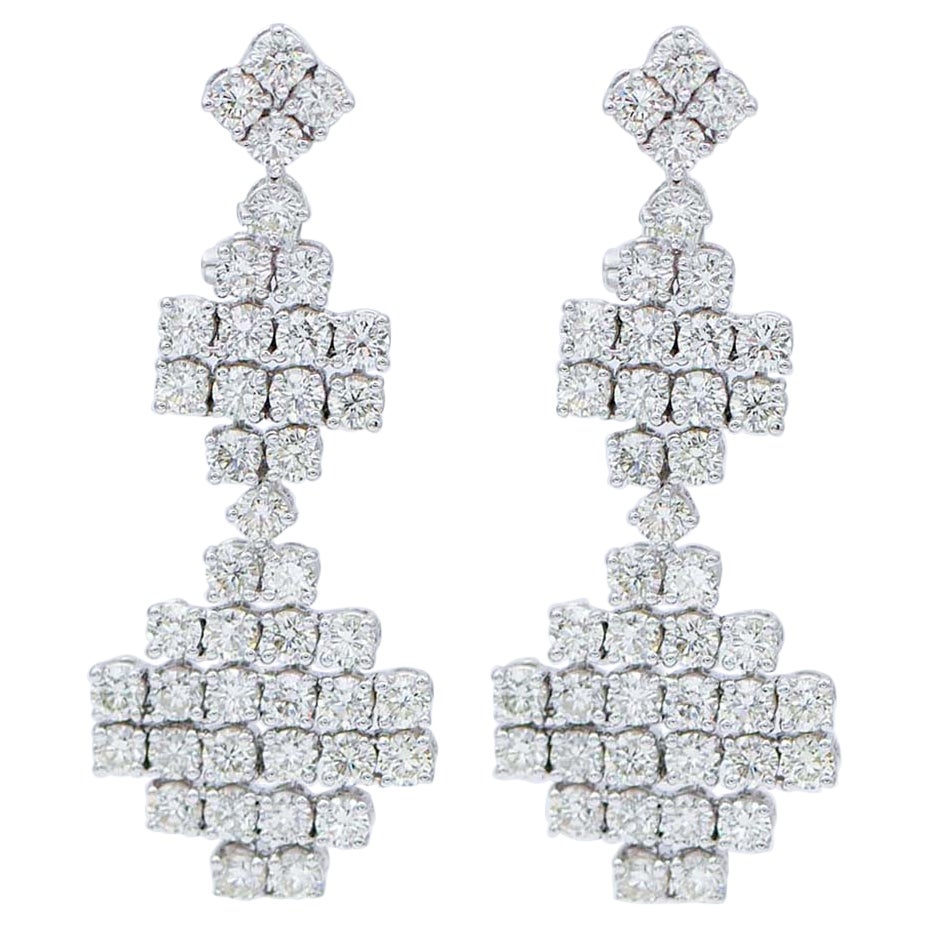 Baraka 18 Karat White Gold and Diamond Earrings at 1stDibs