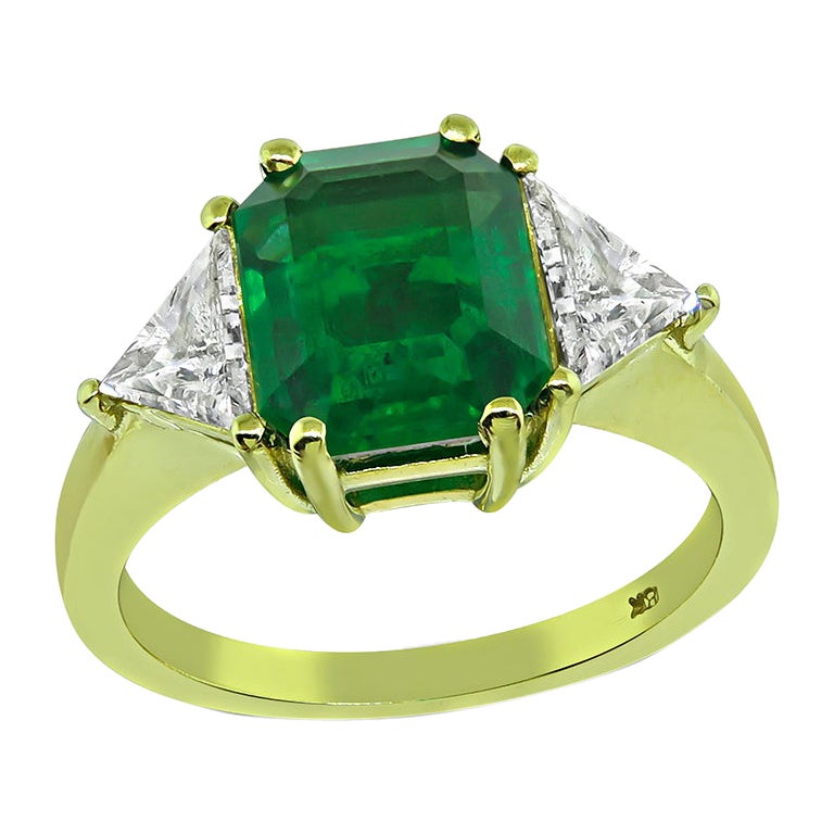 2.05ct Colombian Emerald 0.75ct Diamond Ring For Sale