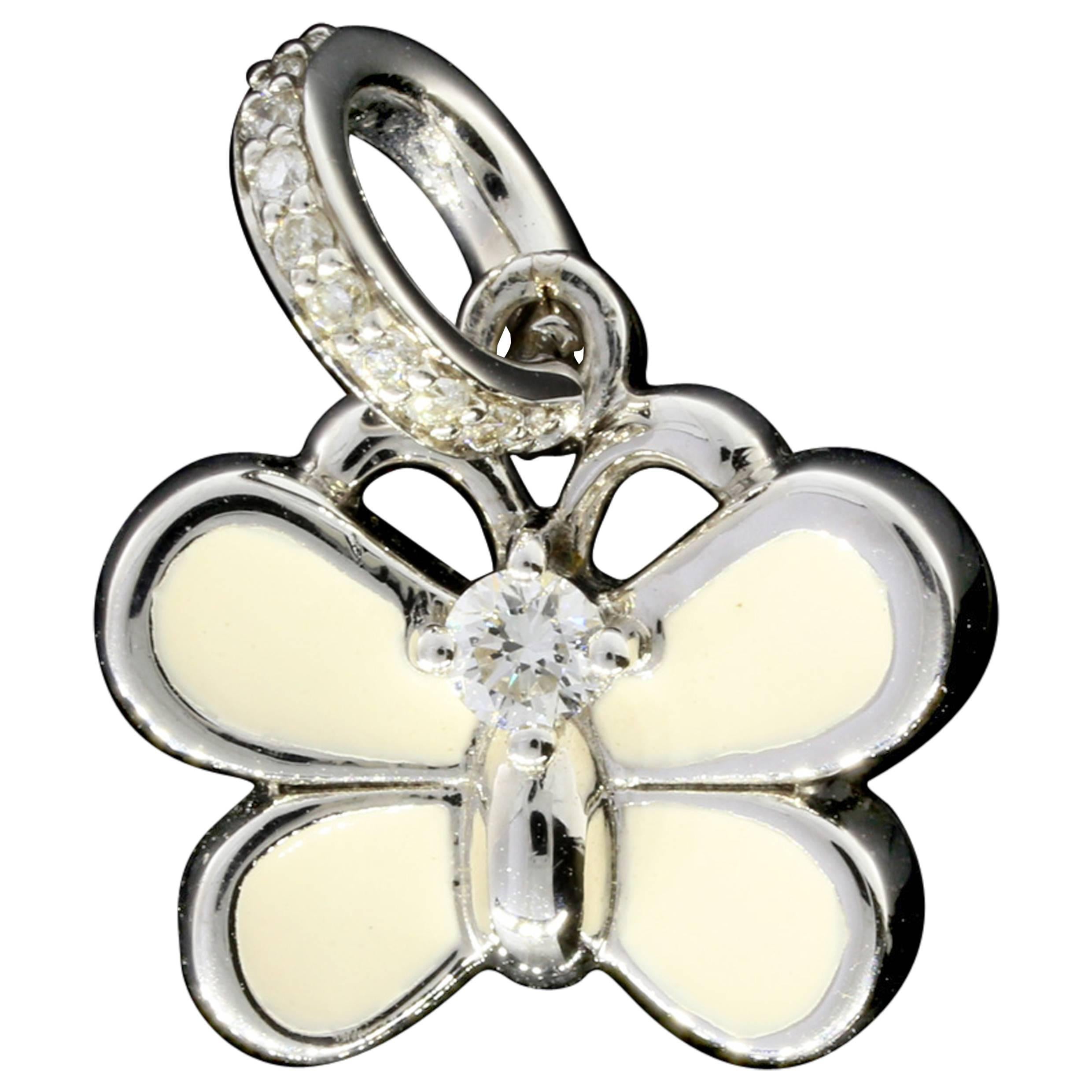 Aaron Basha Diamond Gold Butterfly Charm