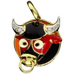 Aaron Basha Diamond Gold Taurus Zodiac Bull Charm