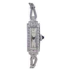 Vintage Henry Birks & Sons Platinum Art Deco Ladies Diamond Dress Watch from 1940's