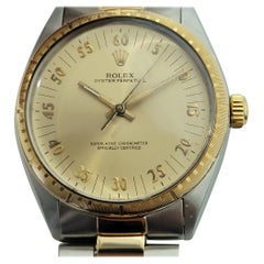 Retro Mens Rolex Oyster Perpetual Ref 1038 18k SS Automatic 1980s Swiss RA281