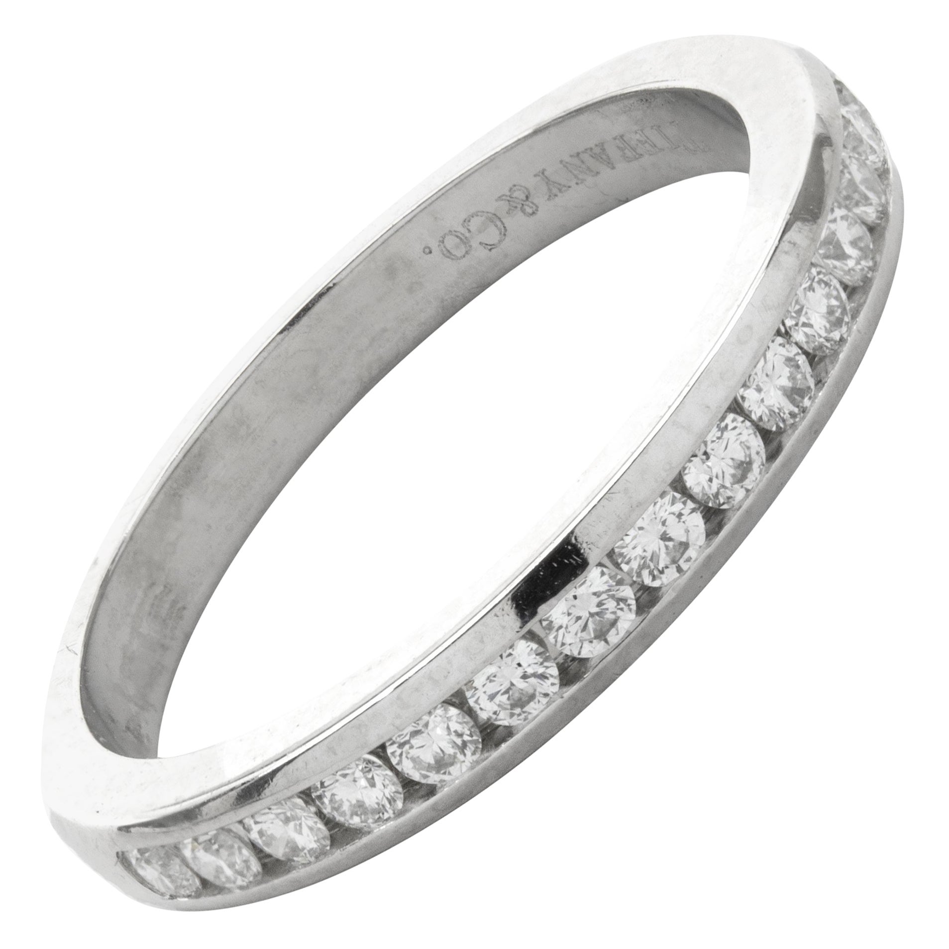 Tiffany & Co. Platinum and 0.30cttw Round Diamond Semi-Eternity Band For Sale