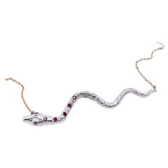 Snake Necklace Silver Ruby Iolite Gold Filled Chain J Dauphin