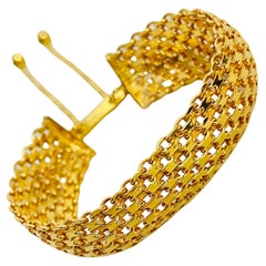 Adjustable 14k Yellow Gold Woven Bolo Bracelet Made in Italy with Appraisal