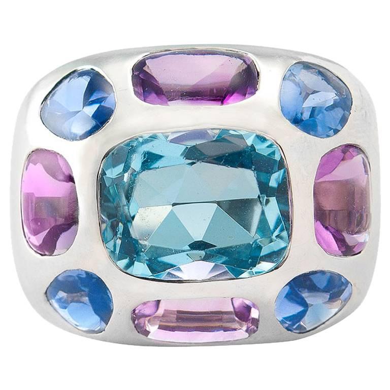 Chanel Aquamarine Gemset Gold Ring