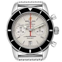 Breitling SuperOcean Heritage 44 Chrono Silver Dial Watch A23370 Box Card