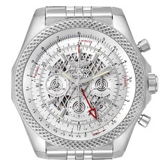 Uhr von Breitling Bentley GMT Chronograph mit silbernem Zifferblatt AB0431 Box Papiere