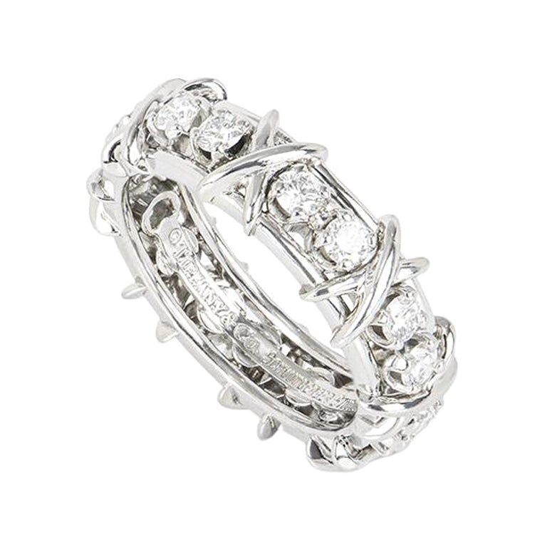 Tiffany & Co. Platinum Diamond Schlumberger Sixteen Stone Ring