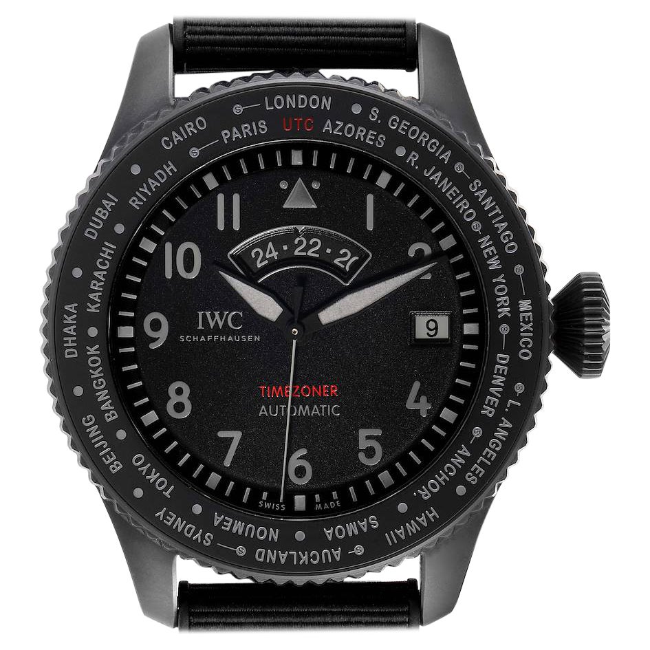 IWC Pilots Timezoner Top Gun Ceratanium Mens Watch IW395505 Unworn For Sale