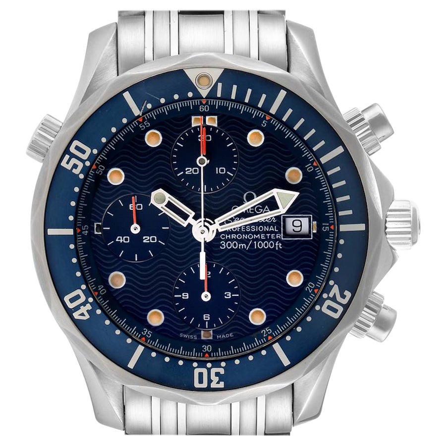 Omega Seamaster 300m Chronograph Automatic Watch 2225.80.00 Card For Sale