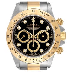 Rolex Daytona Steel Yellow Gold Diamond Chronograph Mens Watch 16523