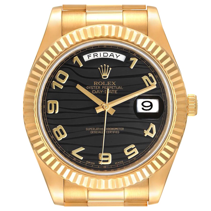 Rolex Day-Date II President 41 Yellow Gold Diamond Mens Watch 218238 ...
