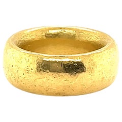 Vintage Linda Lee Johnson 18 Karat Gold Thick Band Ring