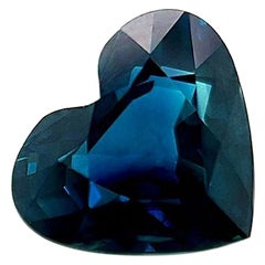 Fine 3.08ct Deep Blue Natural Sapphire Heart Cut Loose Rare Gemstone