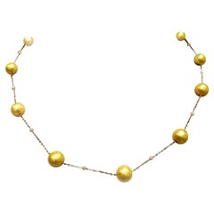 Eostre perle des mers du Sud de couleur dorée  Collier en or jaune avec collier