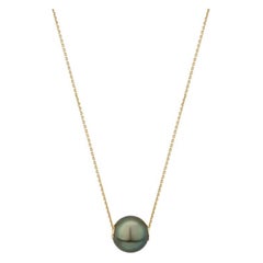 Ecksand 14k Yellow Gold Black Pearl Necklace