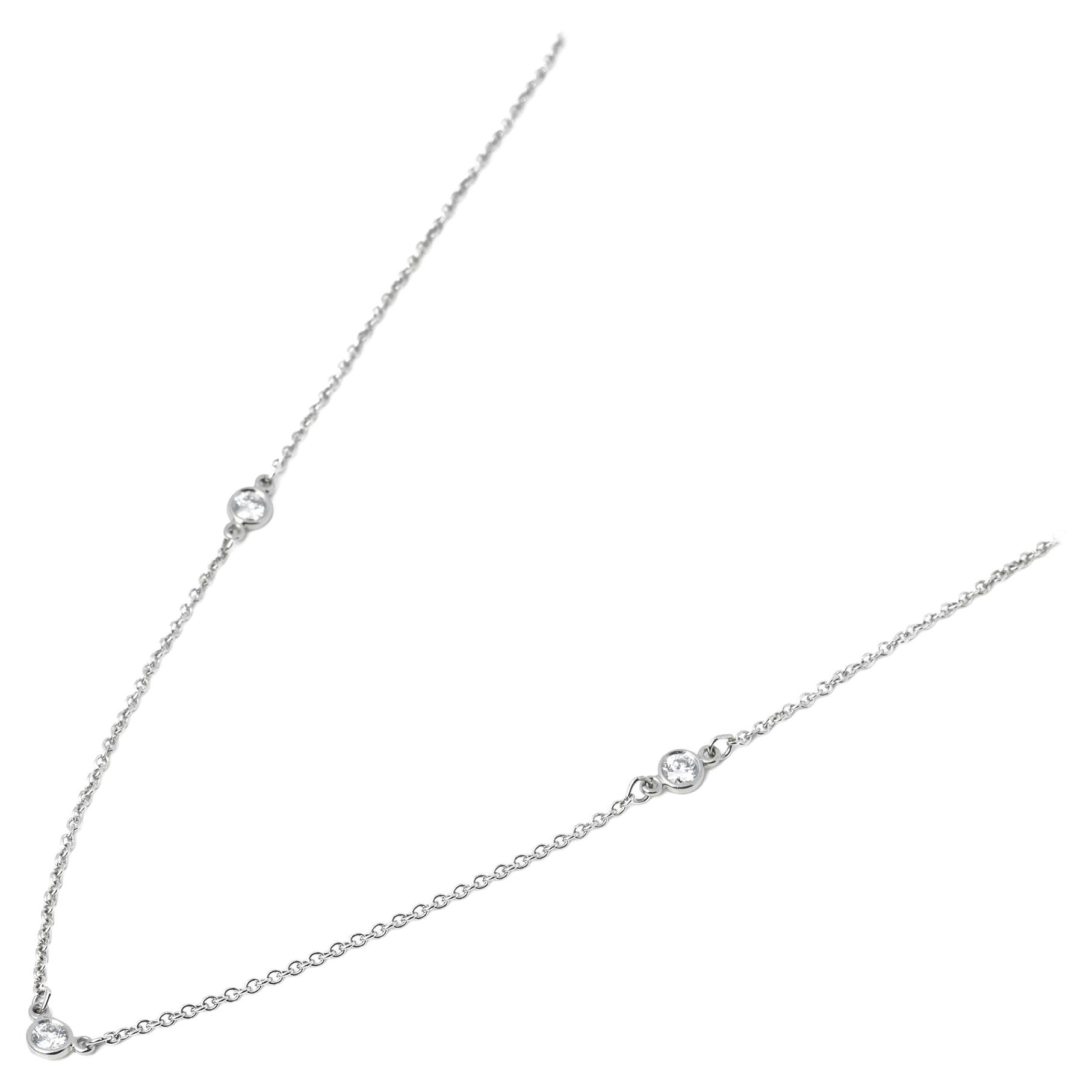 Tiffany & Co. Elsa Peretti Diamond by the Yard 3 Diamond Platinum Necklace