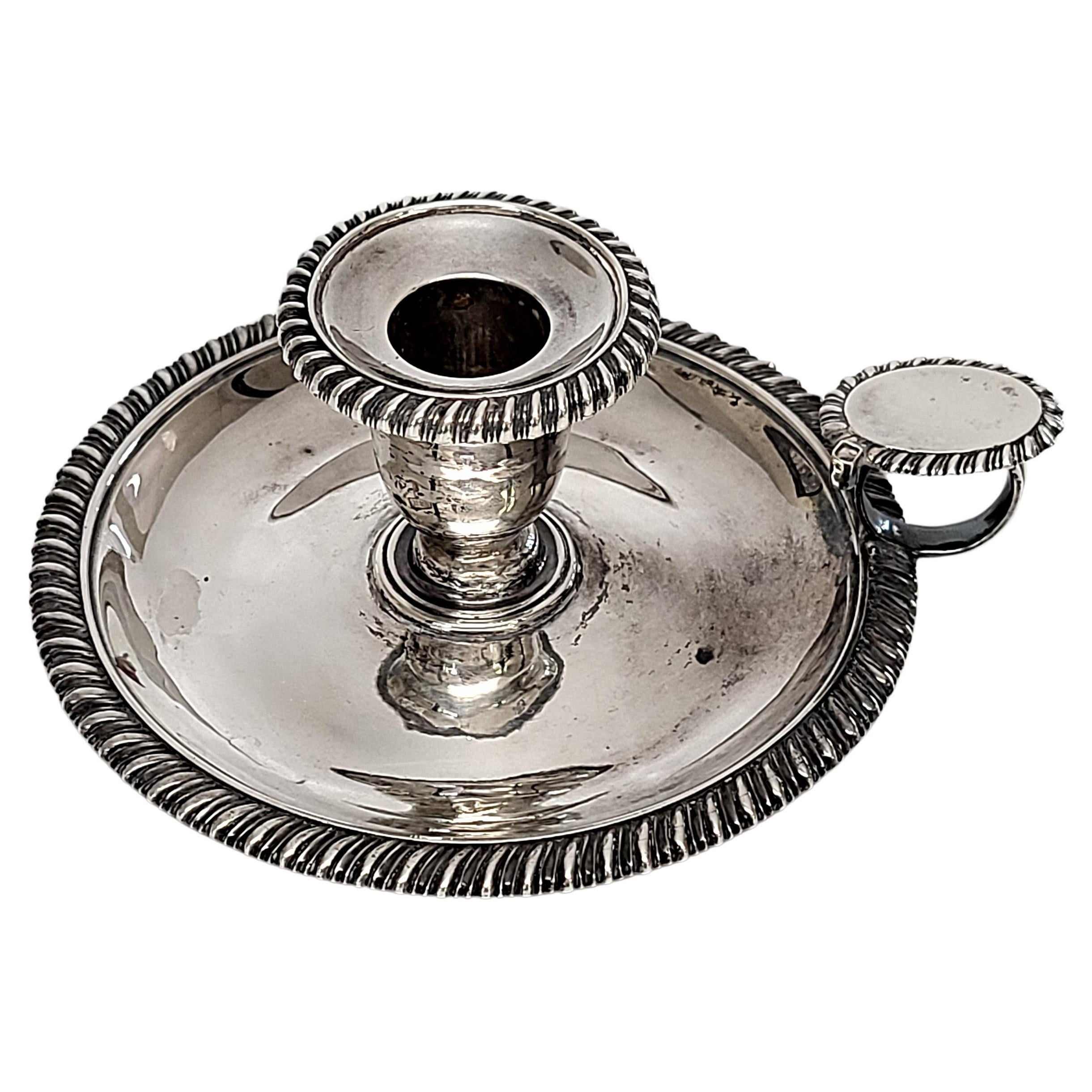 George III 19th Century Emes Barnard Sterling Silver Candle Chamberstick For Sale