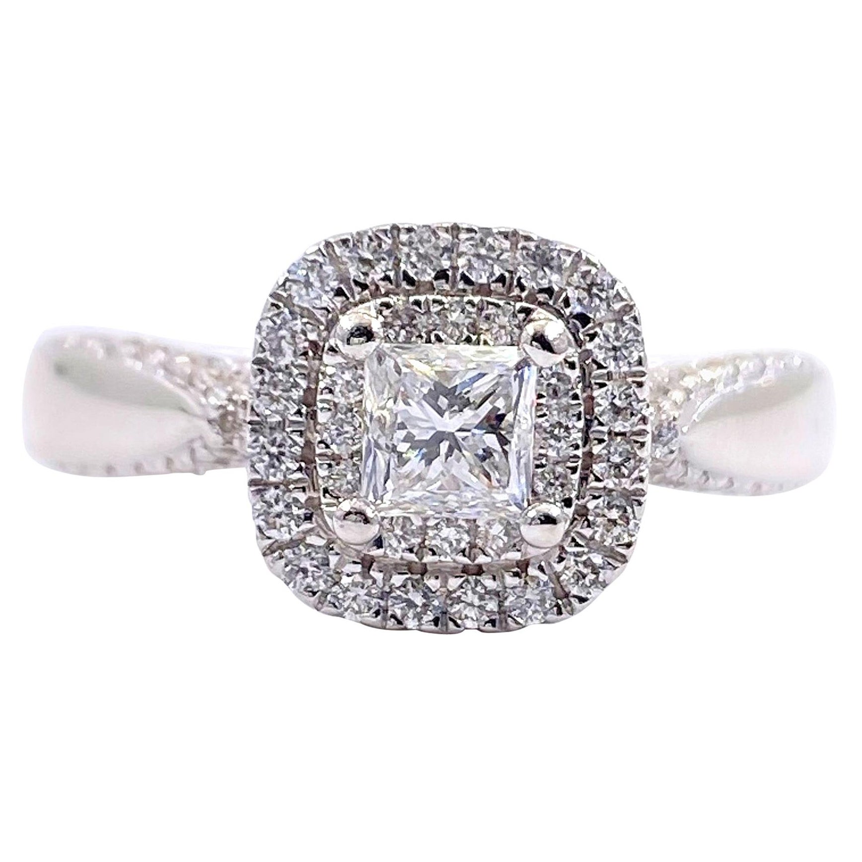 Vera Wang Love Collection 7/8 Carat Princess Diamond Double Frame Ring