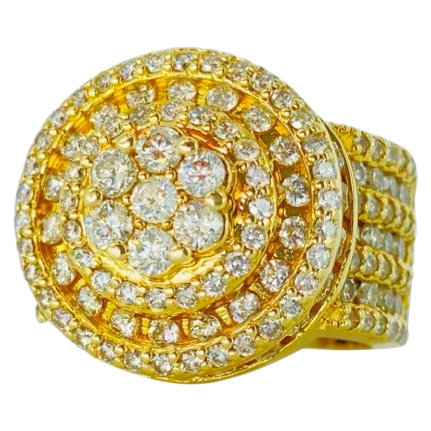 Men’s Massive 4.60 Carat Diamond Ring 14k Gold