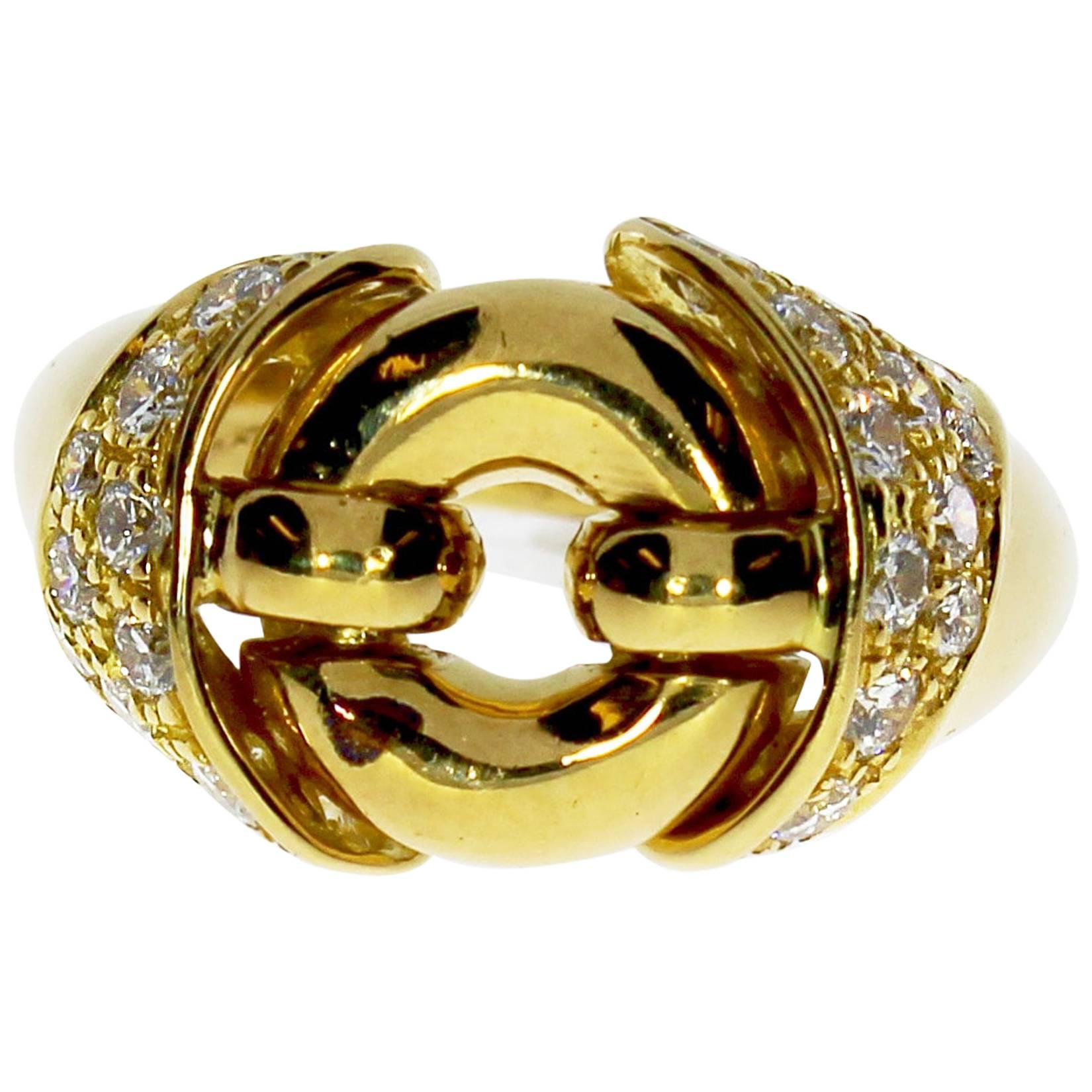 Bulgari Diamond Gold Ring For Sale