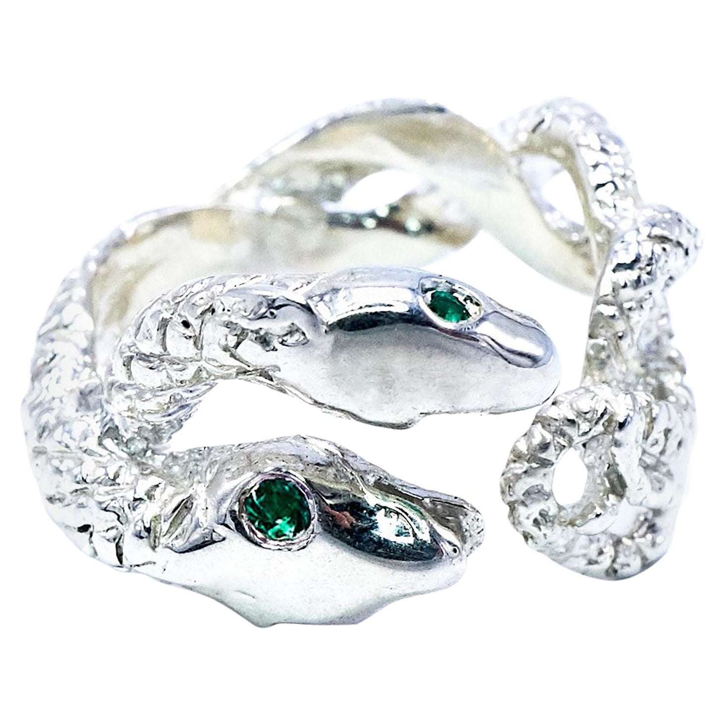 Emerald Snake Ring Sterling Silver J Dauphin