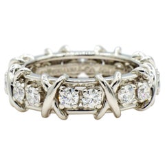 Tiffany & Co. aus Platin. Schlumberger X Sechzehn-Sternity-Ring mit Stein, Größe 5,5