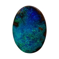 Natural 11.13 Ct Green-Blue Oval Australian Boulder Opal