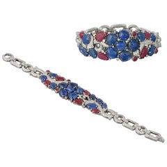 Bracelet unique Tutti Frutti avec diamants, saphirs et rubis