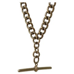 Antique 9ct Yellow Gold Double Albert Chain Necklace