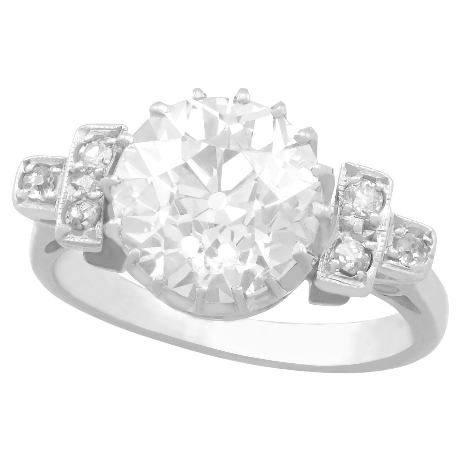 Princess Cut Diamond Engagement Ring 3.00 + Carat TW, 18 Karat White Gold For Sale at 1stDibs
