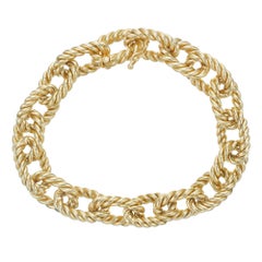 Vintage Asprey Yellow Gold Twisted Wire Link Bracelet