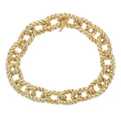 Verdrehtes Draht-Gliederarmband von Asprey Gelbgold