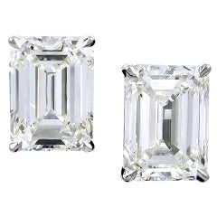 ISSAC NUSSBAUM 10,25 Karat Diamant-Ohrstecker im Smaragdschliff