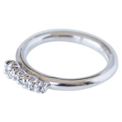 Band Ring White Diamond White Gold  Stackable J Dauphin