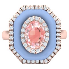 Rhodocrosite and Diamond Cocktail Ring