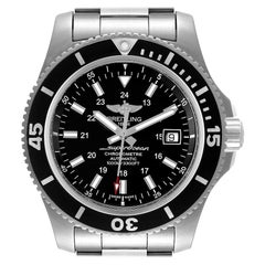 Breitling Superocean II 44 Black Dial Steel Mens Watch A17392 Box Papers