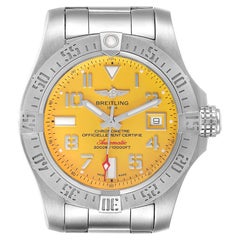 Used Breitling Avenger II 45 Seawolf Yellow Dial Steel Mens Watch A17331
