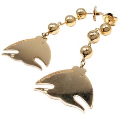 Pasquale Bruni Le Monde Diamond Gold Drop Fish Earrings