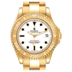 Rolex Yachtmaster Midsize 18K Yellow Gold White Dial Unisex Watch 68628