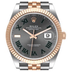 Rolex Datejust 41 Steel Everose Gold Wimbledon Dial Mens Watch 