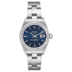 Rolex Date 26 Blue Dial Stainless Steel Ladies Watch 79190